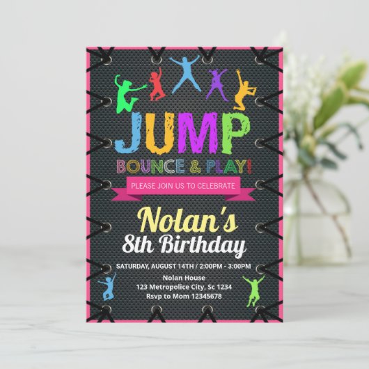 Trampoline Invitation Print Save The Date (Staand voorkant)