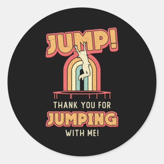 Trampoline Jump Bedankt Gymnast Trampolining Ronde Sticker (Voorkant)