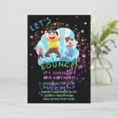 Trampoline Jump Kids Birthday Party nodiging Kaart (Staand voorkant)