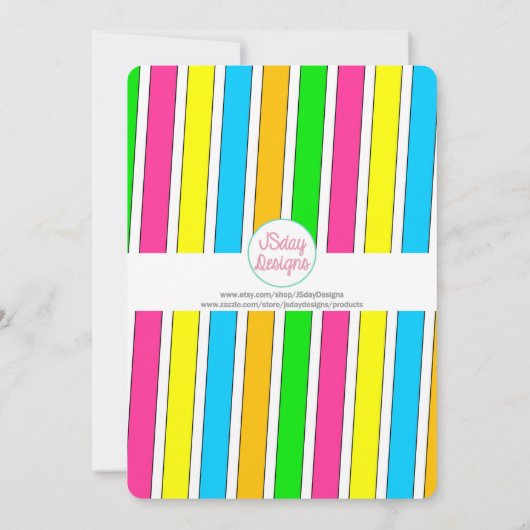 Trampoline Jump Park Party in neonkleuren Kaart (Achterkant)