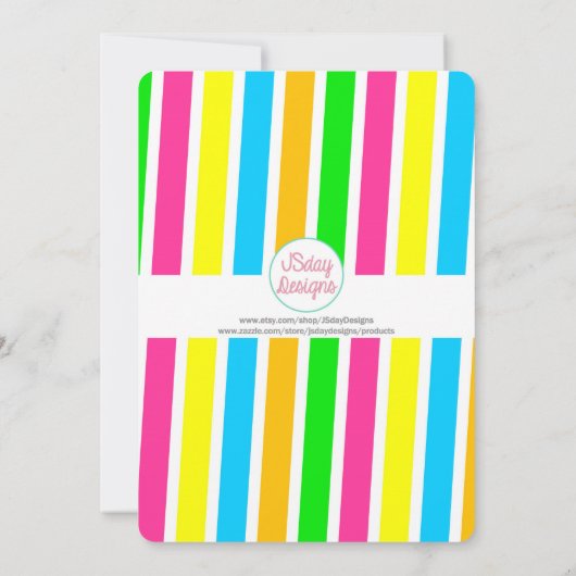 Trampoline Jump Park Party in neonkleuren Kaart (Achterkant)