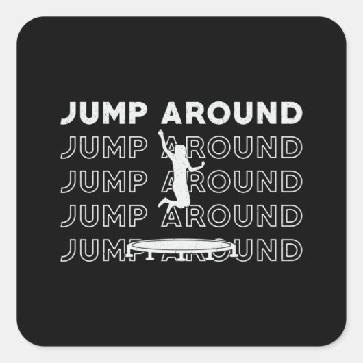 Trampoline Jump rond Gymnast Sport Trampolining Vierkante Sticker (Voorkant)