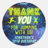 Trampoline Jumping Birthday Party Dank je wel Ronde Sticker (Voorkant)