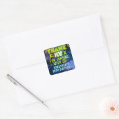 Trampoline Jumping Birthday Party Dank je wel Vierkante Sticker (Envelop)