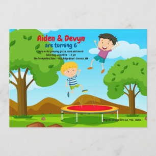 Trampoline Jumping Invitation Kaart