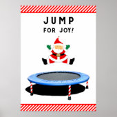 Trampoline Jumping Santa Claus Poster (Voorkant)