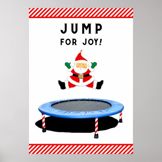 Trampoline Jumping Santa Claus Poster (Voorkant)