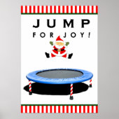 Trampoline Jumping Santa Claus Poster (Voorkant)