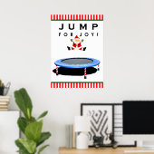 Trampoline Jumping Santa Claus Poster (Thuiskantoor)