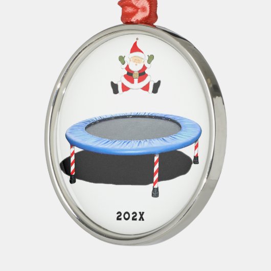 Trampoline kerst metalen ornament (Links)