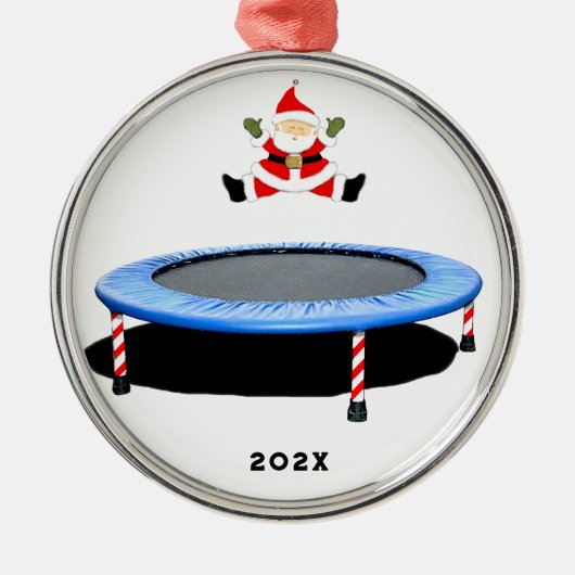 Trampoline kerst metalen ornament (Voorkant)