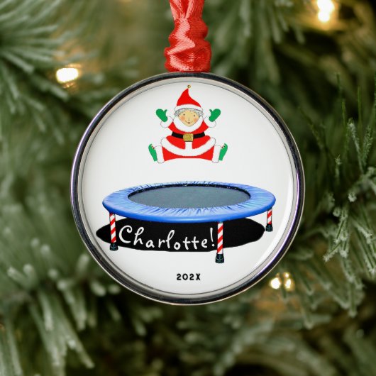 Trampoline Kerstcadeau 2026 Metalen Ornament (Boom)