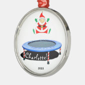 Trampoline Kerstcadeau 2026 Metalen Ornament (Links)