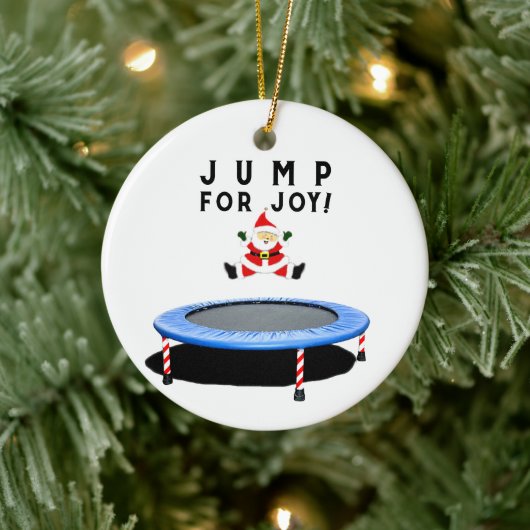 Trampoline kerstcadeau keramisch ornament (Boom)