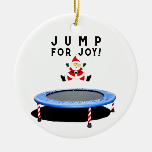 Trampoline kerstcadeau keramisch ornament (Voorkant)