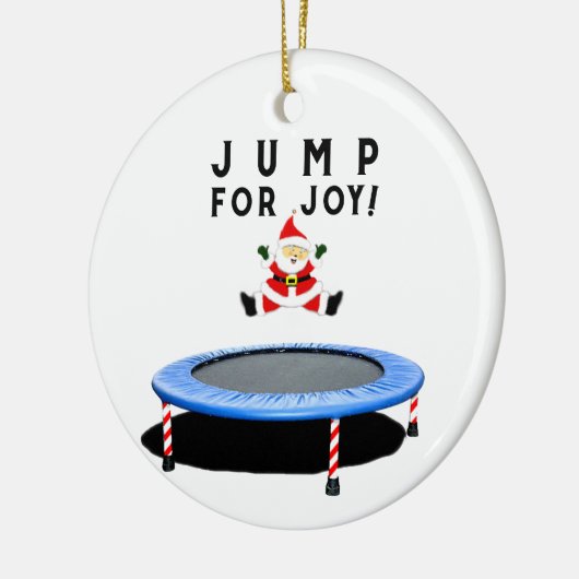 Trampoline kerstcadeau keramisch ornament (Links)