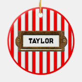 Trampoline kerstcadeau keramisch ornament (Achterkant)