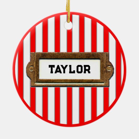 Trampoline kerstcadeau keramisch ornament (Achterkant)