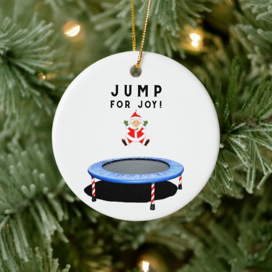 Trampoline kerstcadeau keramisch ornament (Boom)