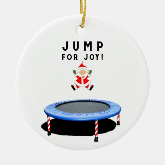 Trampoline kerstcadeau keramisch ornament (Voorkant)