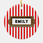 Trampoline kerstcadeau keramisch ornament (Achterkant)