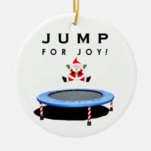 trampoline kerstcadeau keramisch ornament (Voorkant)