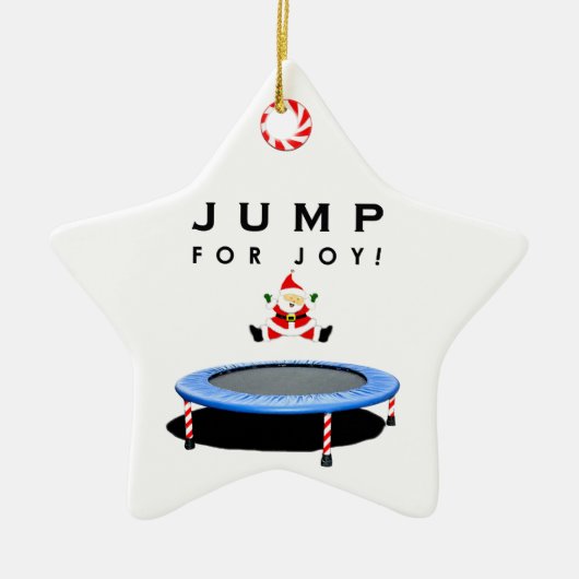 Trampoline kerstcadeau keramisch ornament (Voorkant)