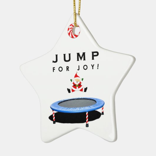 Trampoline kerstcadeau keramisch ornament (Links)