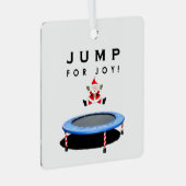 Trampoline kerstcadeau metalen ornament (Voorkant Rechts)