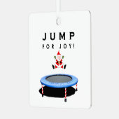 Trampoline kerstcadeau metalen ornament (Voorkant links)