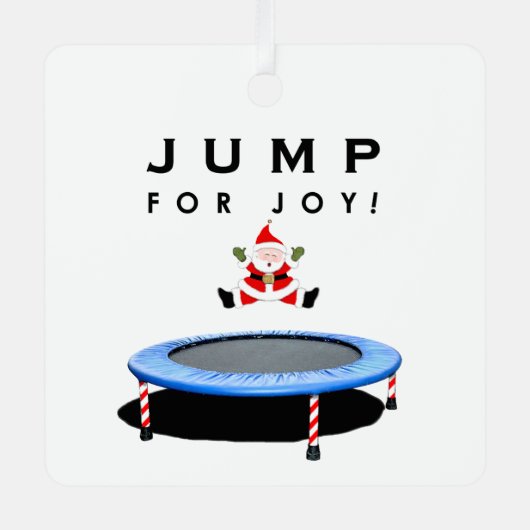 Trampoline kerstcadeau metalen ornament (Voorkant)