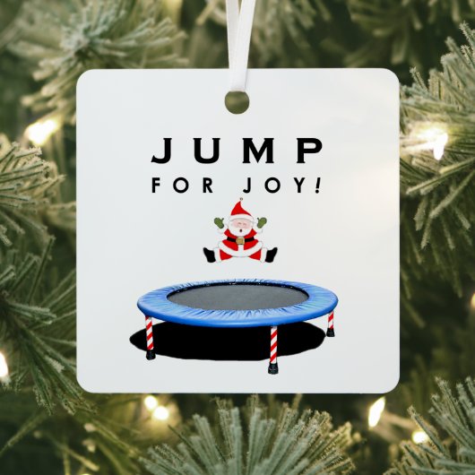 Trampoline kerstcadeau metalen ornament (Insitu)