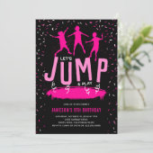 Trampoline Kids Pink Birthday Party Kaart (Staand voorkant)