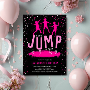 Trampoline Kids Roze Verjaardagsfeestje Kaart