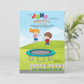 Trampoline Kids Verjaardagsfeest Kaart (Staand voorkant)