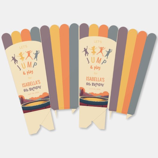 Trampoline Kind Verjaardagsfeest Jump and Play Ret Bedankdoosjes (Ongevouwen)