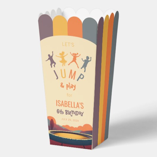 Trampoline Kind Verjaardagsfeest Jump and Play Ret Bedankdoosjes (Voorkant)