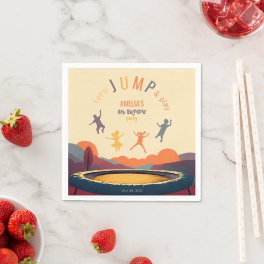 Trampoline Laten we springen en spelen Kids Verjaa Servet (Insitu)