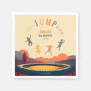 Trampoline Laten we springen en spelen Kinderverja Servet