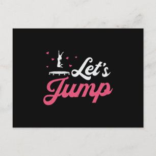 Trampoline Let's Jump Gymnast Funny Trampolining Briefkaart