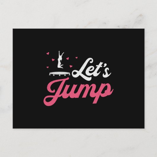 Trampoline Let's Jump Gymnast Funny Trampolining Briefkaart (Voorkant)