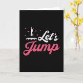 Trampoline Let's Jump Gymnast Funny Trampolining Kaart (Gele Bloem)