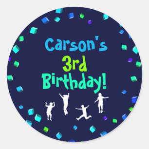 Trampoline of Bounce Party Cupcake Topper Ronde Sticker