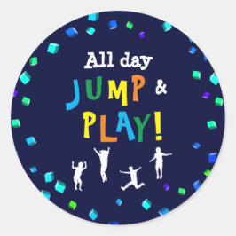 Trampoline of Bounce Party Cupcake Topper Ronde Sticker