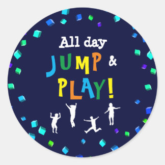 Trampoline of Bounce Party Cupcake Topper Ronde Sticker