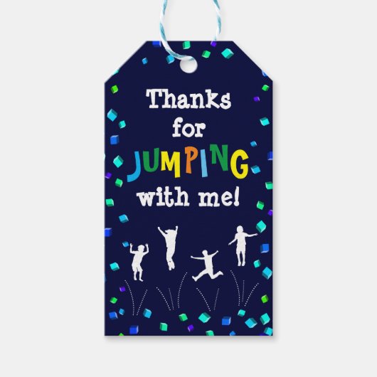 Trampoline of Bounce Party Favor Dank u Label Cadeaulabel (Voorkant)