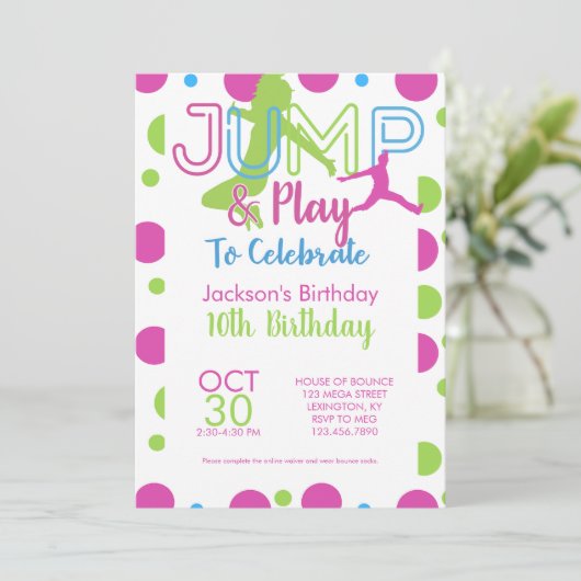 Trampoline Park Birthday Kaart (Staand voorkant)