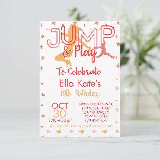 Trampoline Park Birthday Kaart (Staand voorkant)