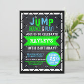 Trampoline Park Bounce Party Neon Colours Summer Kaart (Staand voorkant)