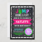 Trampoline Park Bounce Party Neon Colours Summer Kaart (Voorkant)